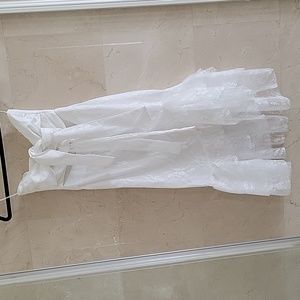 NWT REVEUSE WHITE WOVEN LACE STRAPLESS DRESS SIZE SMALL $58